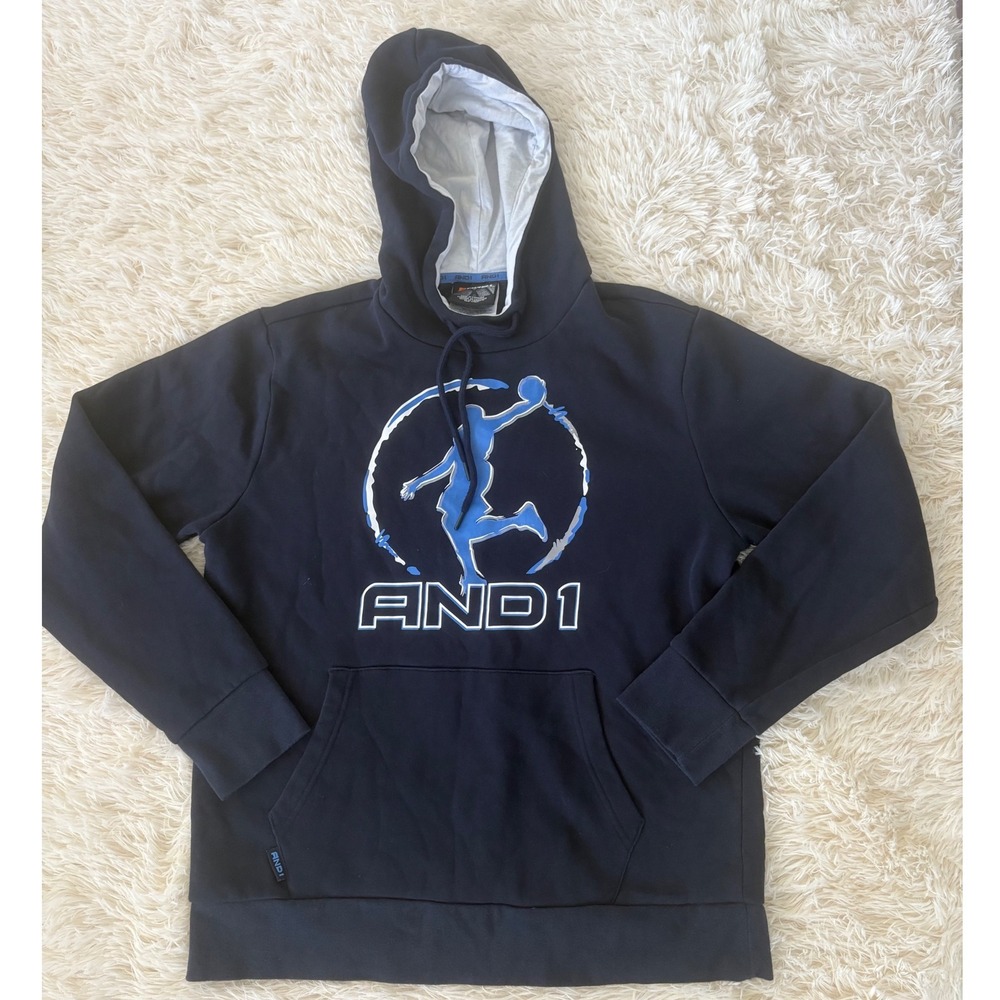 AND1‎ Mens Basketball Pullover Hoodie Sweatshirt Large L Athletic Activewear